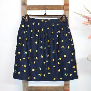 J. Crew Lemon Print 2-Pocket Mini Skirt